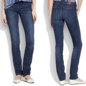 𝅺madewell Rail Straight Dark Wash Denim Jeans 27 X 32